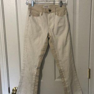 Frame White & Tan Jeans - image 1